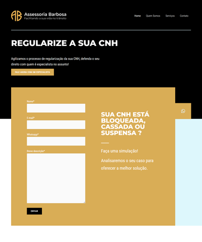 Print da página inicial do site SBTH.